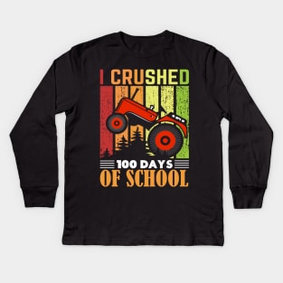 I crushed 100 days of school Kids Long Sleeve T-Shirt